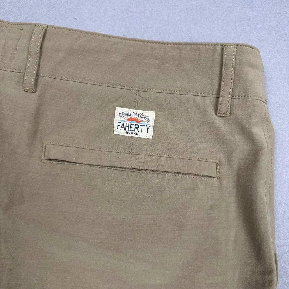 Faherty All Day Shorts Mens 36 Khaki Tan Hybrid Performance Quick Dry 7